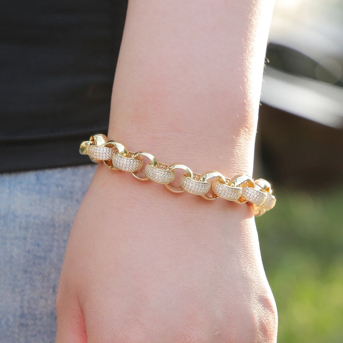 ''CUBAN CIRKEL'' GOUDEN ARMBAND