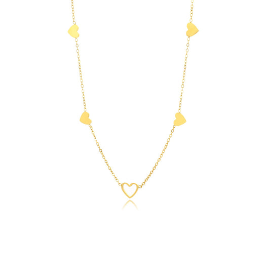 "VIER GESLOTEN HARTJES" GOUDEN KETTING