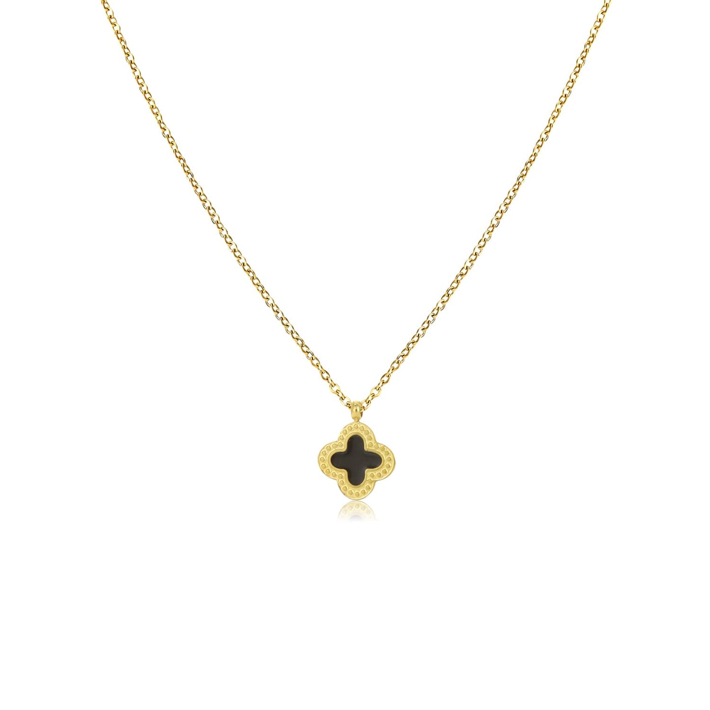 "KLAVER ZWART GOUD" GOUDEN KETTING