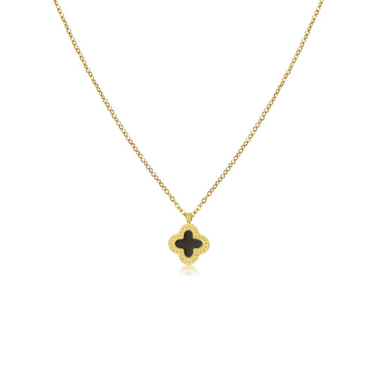 "KLAVER ZWART GOUD" GOUDEN KETTING