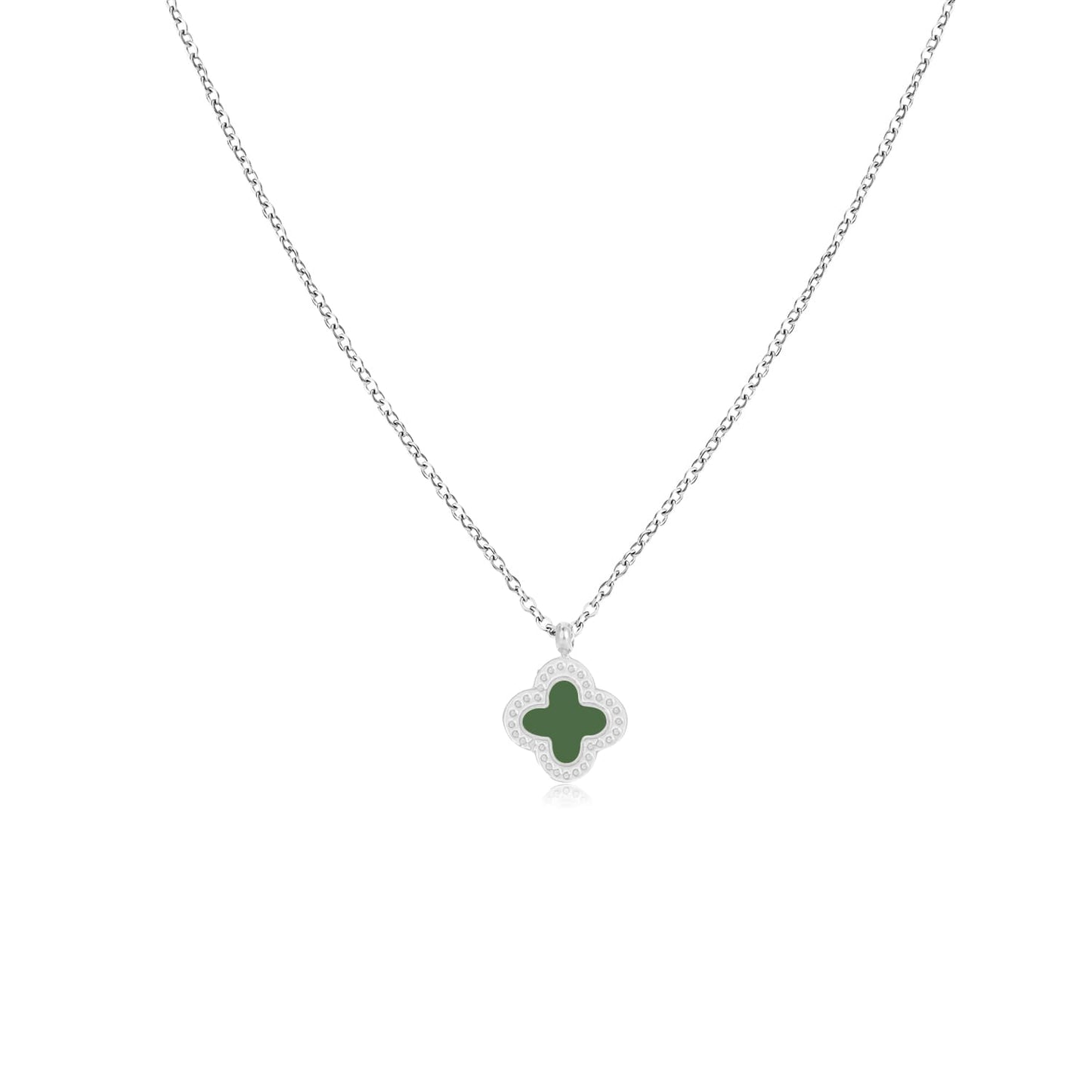 "KLAVER GROEN ZILVER" ZILVEREN KETTING