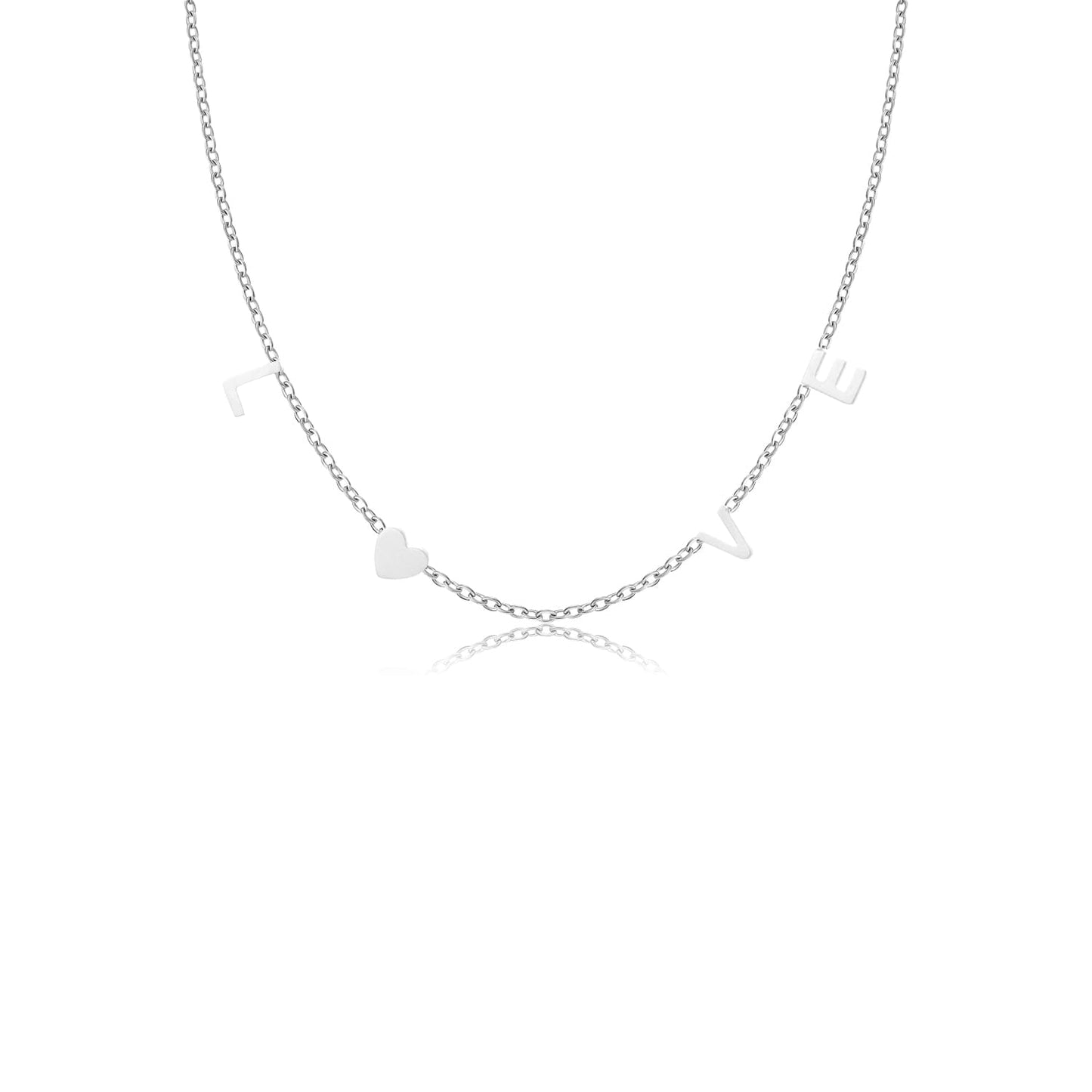 ''LOVE HARTJE"" ZILVEREN KETTING