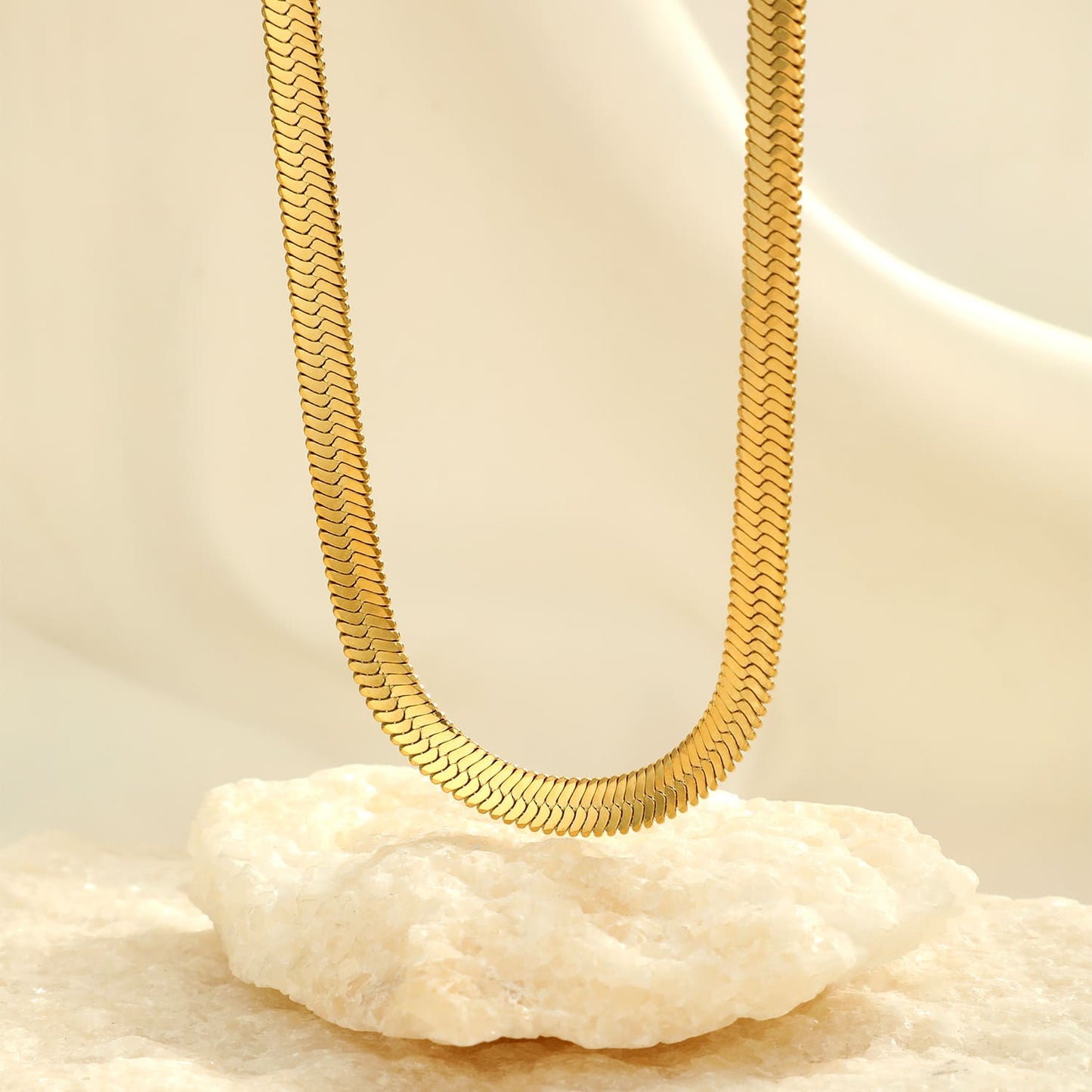 'PLATTE KETTING'' GOUDEN KETTING (6mm)