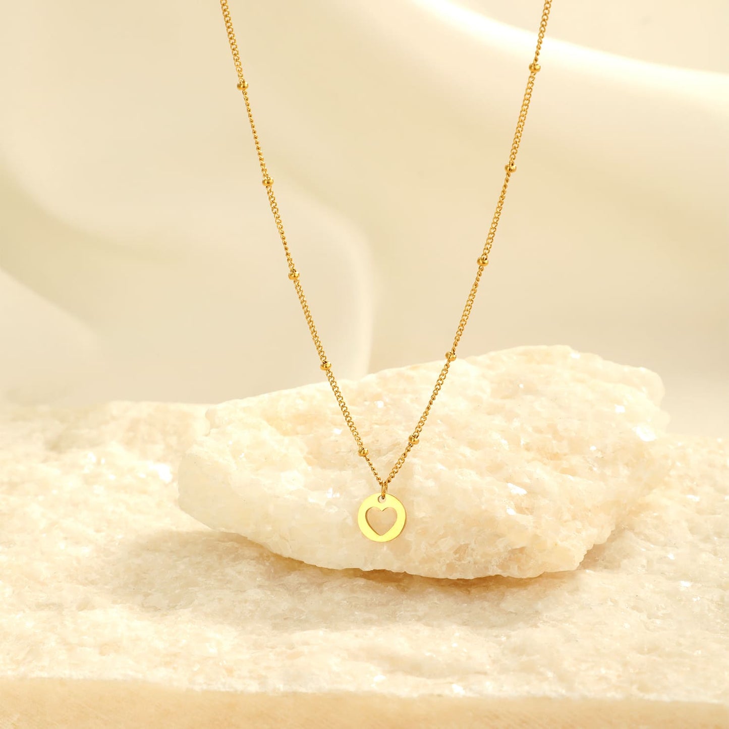 ''VRIENDSCHAP OPEN HART" GOUDEN KETTING