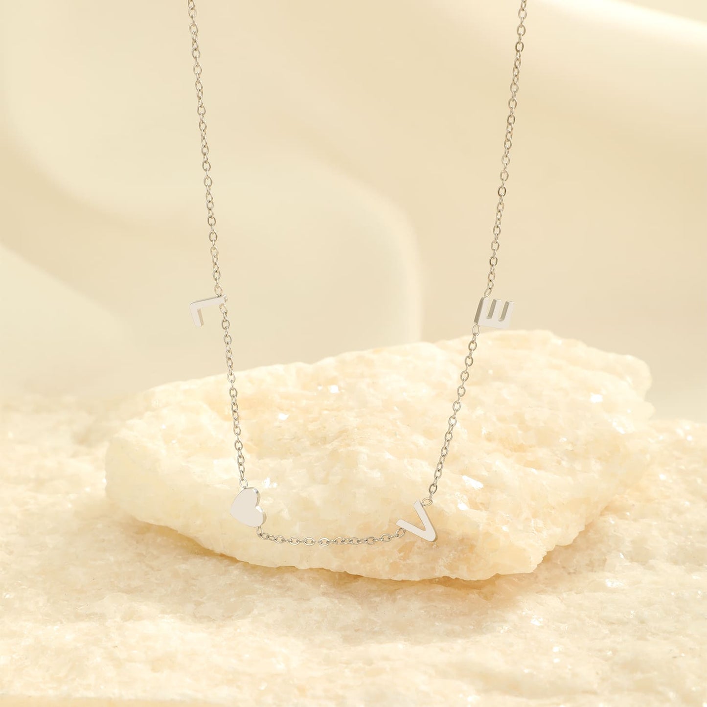 ''LOVE HARTJE"" ZILVEREN KETTING