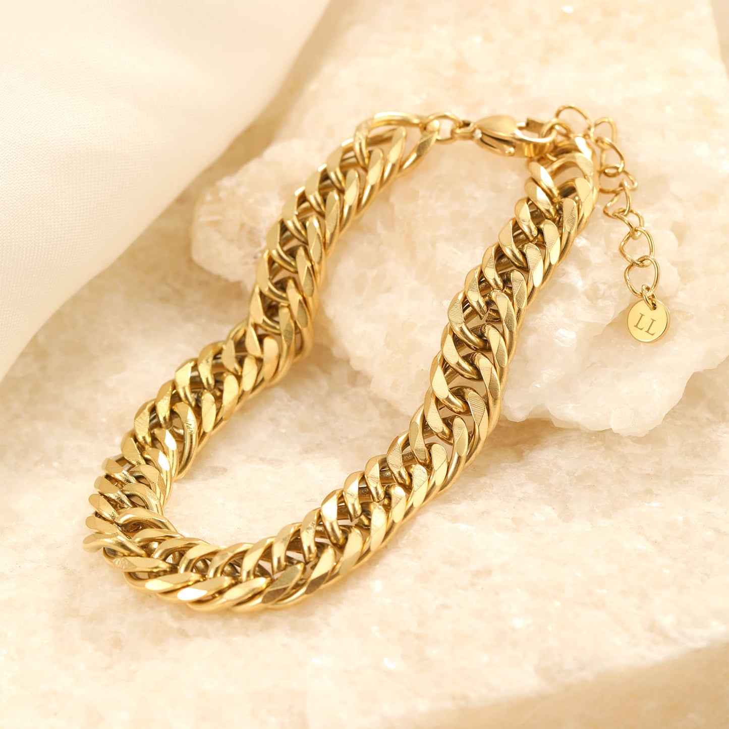 ''CHUNKY'' GOUDEN ARMBAND(9mm)