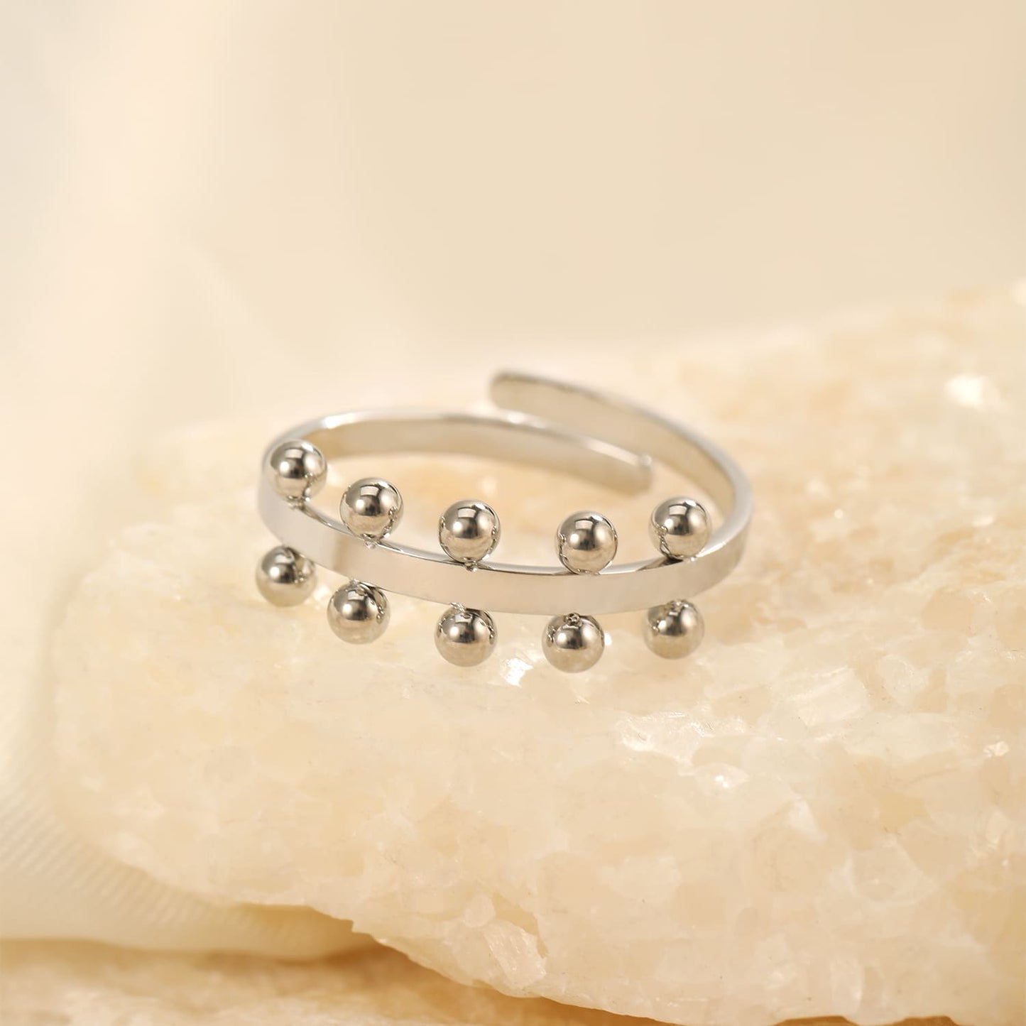 ''TIEN BOLLETJES" ZILVEREN RING