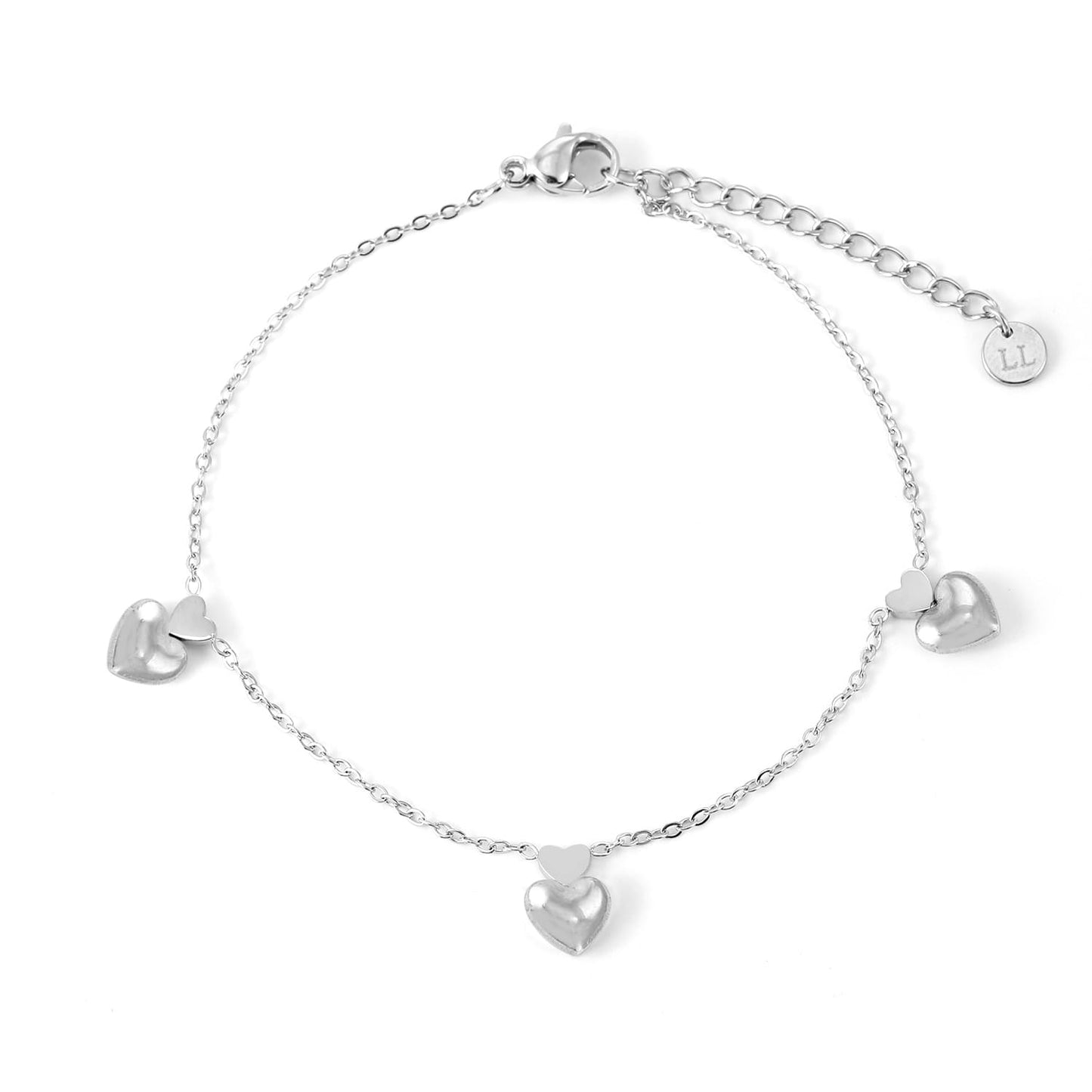 ''DRIE HARTJES'' ZILVEREN ARMBAND