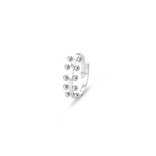 ''TIEN BOLLETJES" ZILVEREN RING