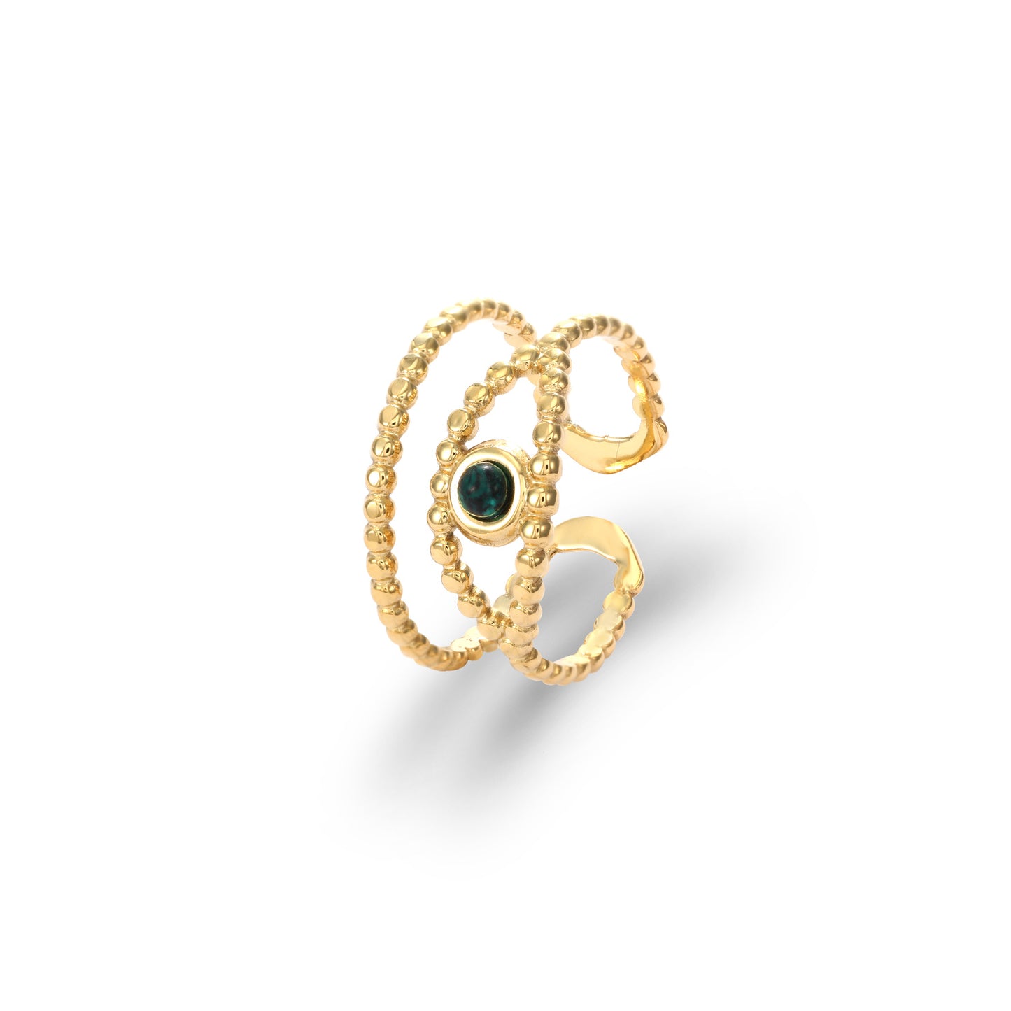 ''EYE GREEN"' GOUDEN RING