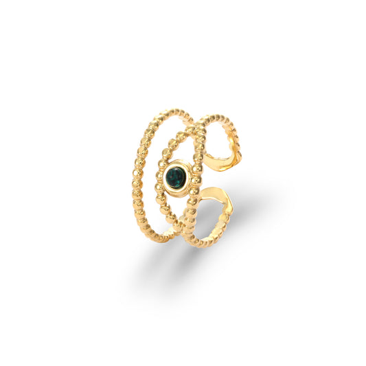 ''EYE GREEN"' GOUDEN RING