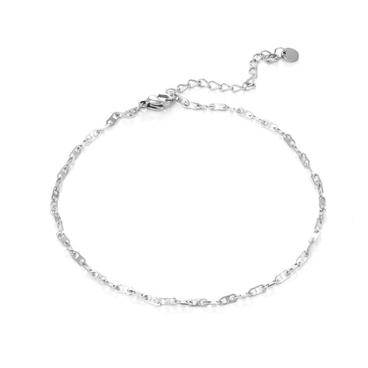 ''HAAKSE SCHAKEL" ZILVEREN ARMBAND