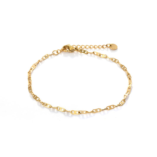 ''HAAKSE SCHAKEL'' GOUDEN ARMBAND