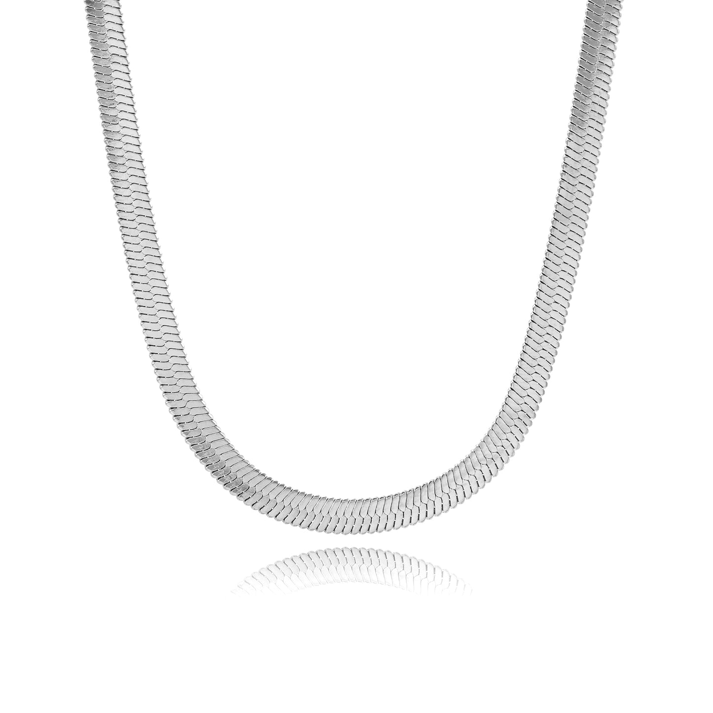 'PLATTE KETTING'' ZILVEREN KETTING (4mm)