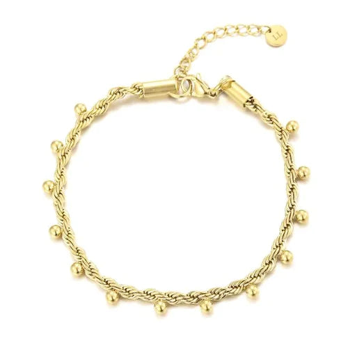 ''BOLLEN GEDRAAID" GOUDEN ARMBAND