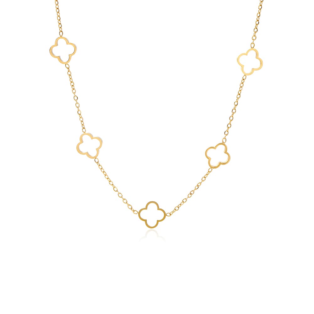 'OPEN KLAVER'' GOUDEN KETTING