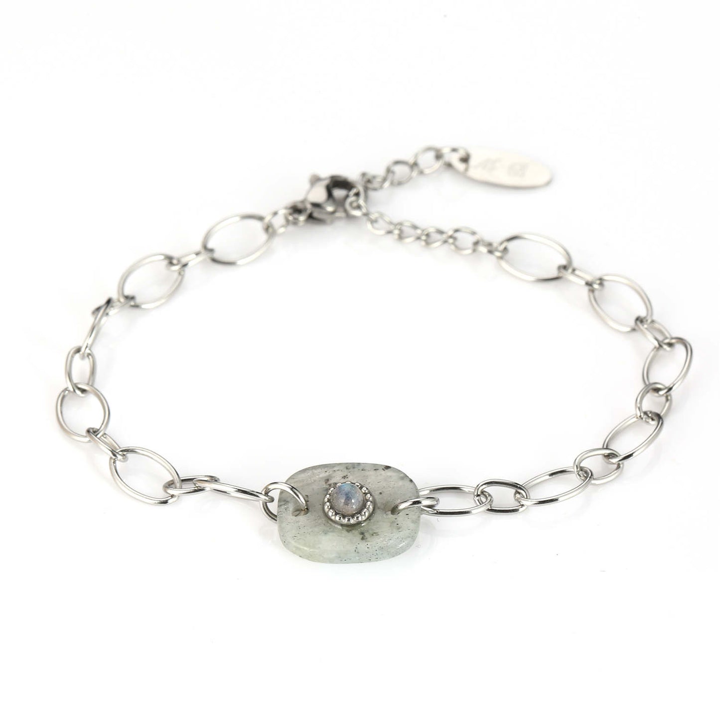 ''STEEN GRIJS'' ZILVEREN ARMBAND