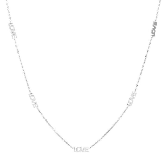 ''LOVE LOVE LOVE'' ZILVEREN KETTING