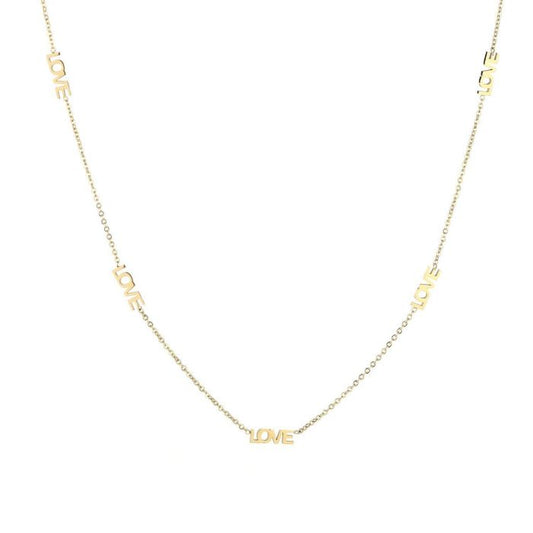 "LOVE LOVE LOVE " GOUDEN KETTING
