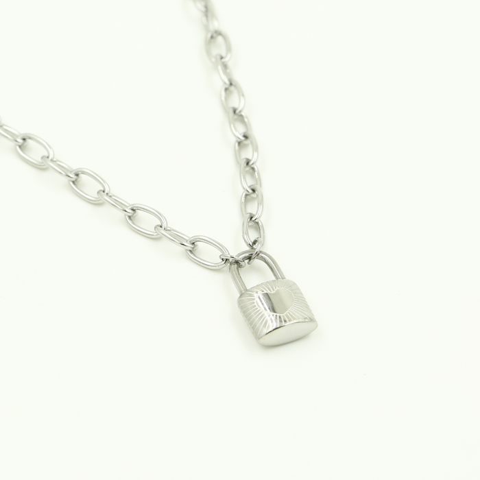 "SLOT HARTJE" ZILVEREN KETTING