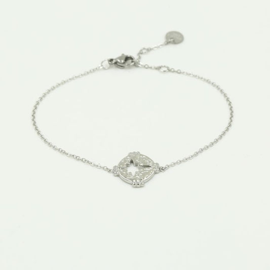 ''OPEN KLAVER'' ZILVEREN ARMBAND