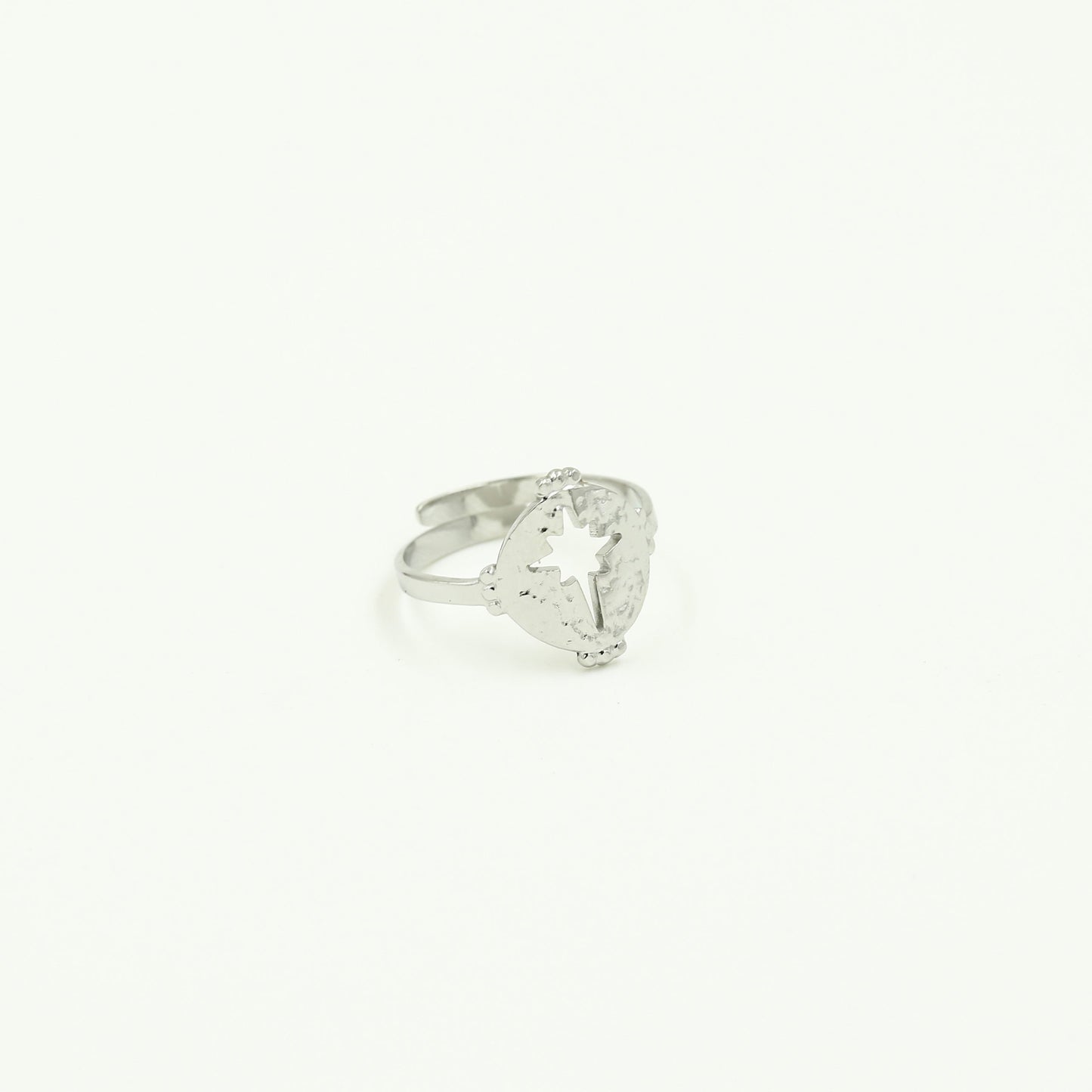 ''OPEN STER" ZILVEREN RING