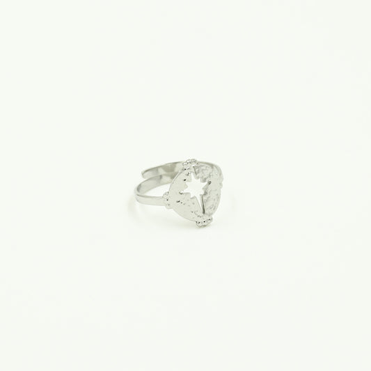 ''OPEN STER" ZILVEREN RING