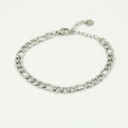 ''BASIC SCHAKEL'' ZILVEREN ARMBAND