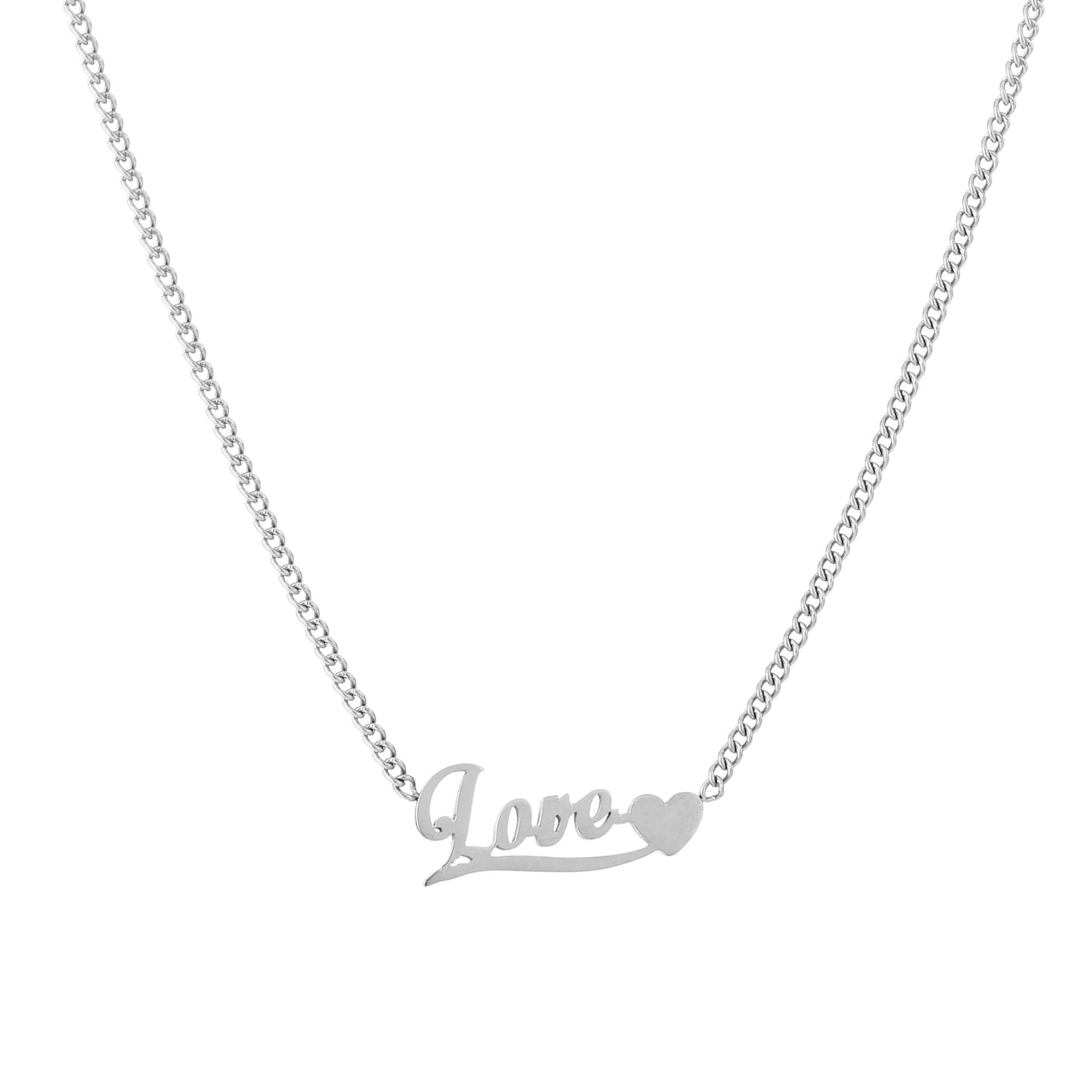 ''LOVE HARTJE'' ZILVEREN KETTING