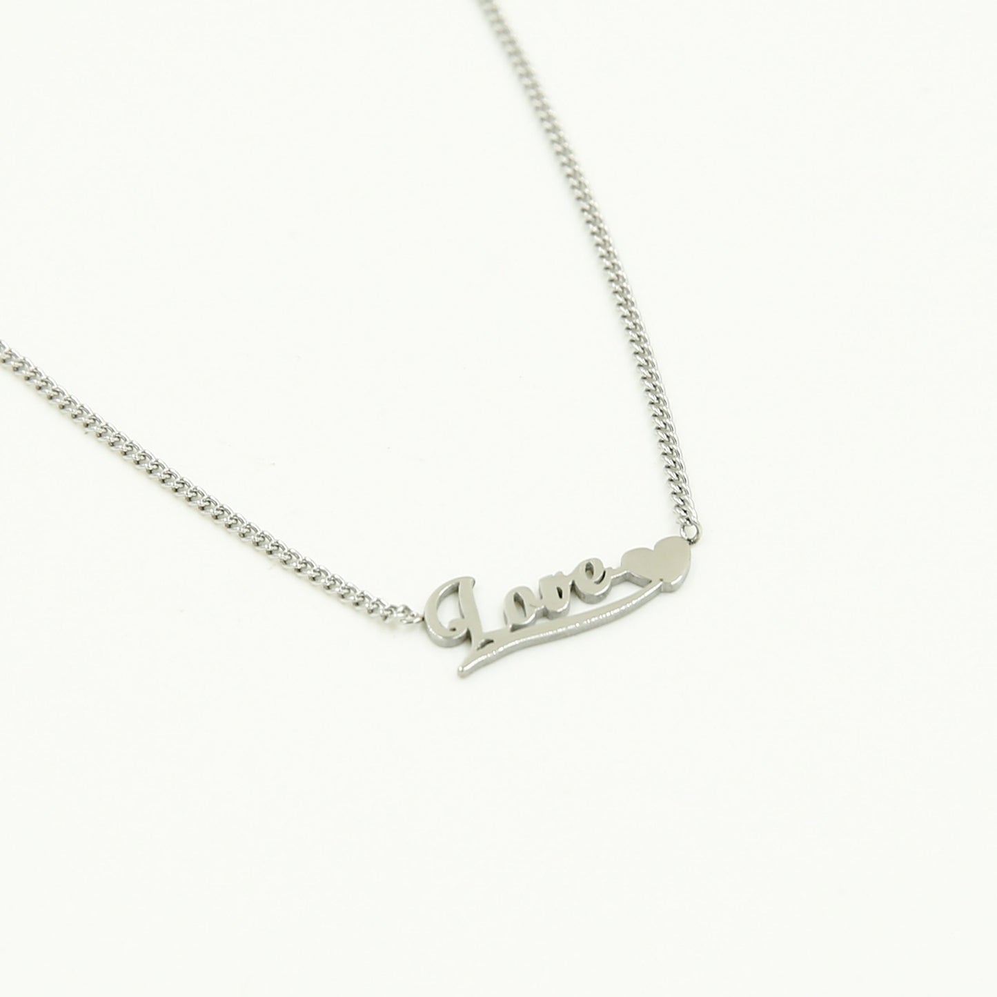 ''LOVE HARTJE'' ZILVEREN KETTING