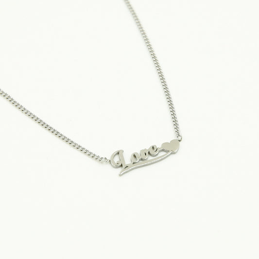 ''LOVE HARTJE'' ZILVEREN KETTING