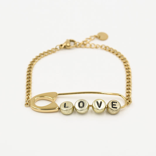 ''SAFETYPIN'' GOUDEN ARMBAND