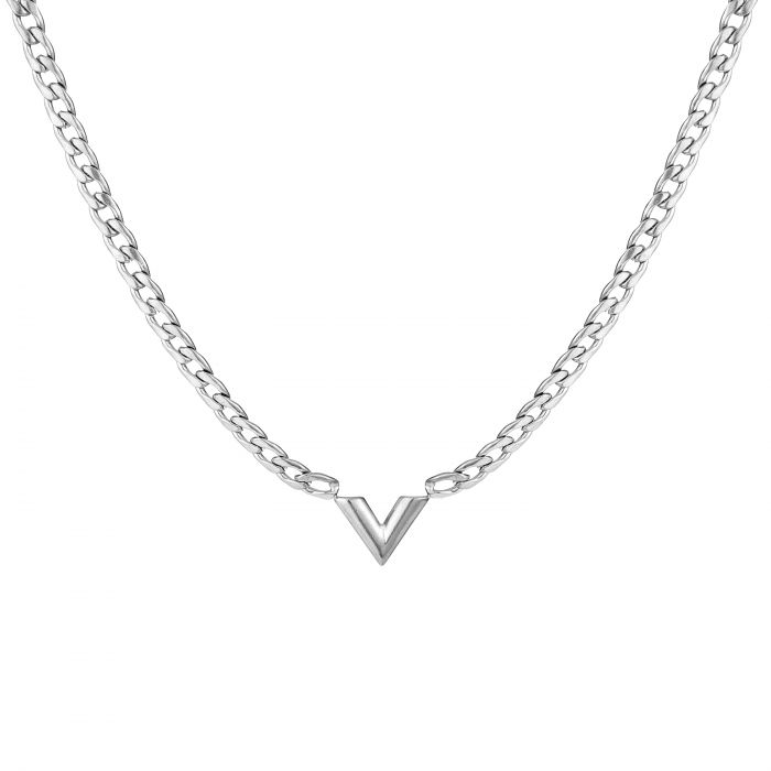 'SCHAKEL V' ZILVEREN  KETTING