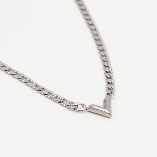 'SCHAKEL V' ZILVEREN  KETTING