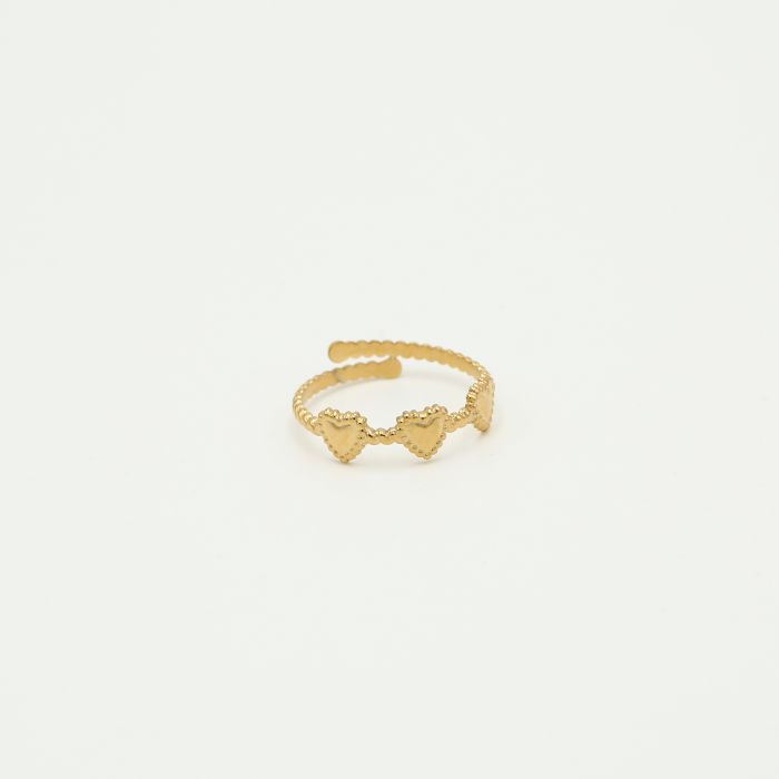 ''3 HARTJES"' GOUDEN RING