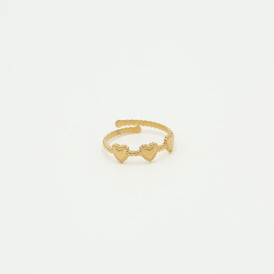 ''3 HARTJES"' GOUDEN RING