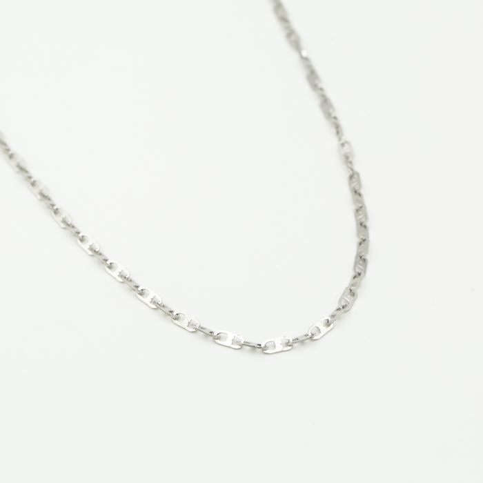 ''PLATTE SCHAKEL'' ZILVEREN KETTING