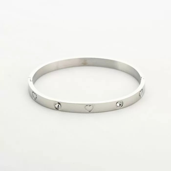 ''BANGLE HARTJES'' ZILVEREN ARMBAND