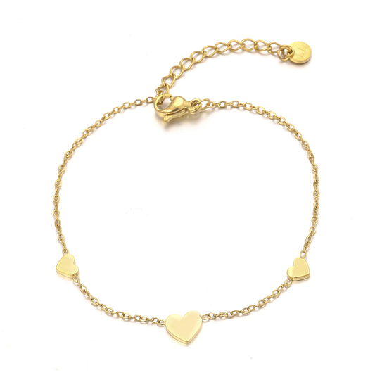 ''DRIE HARTJES'' GOUDEN ARMBAND