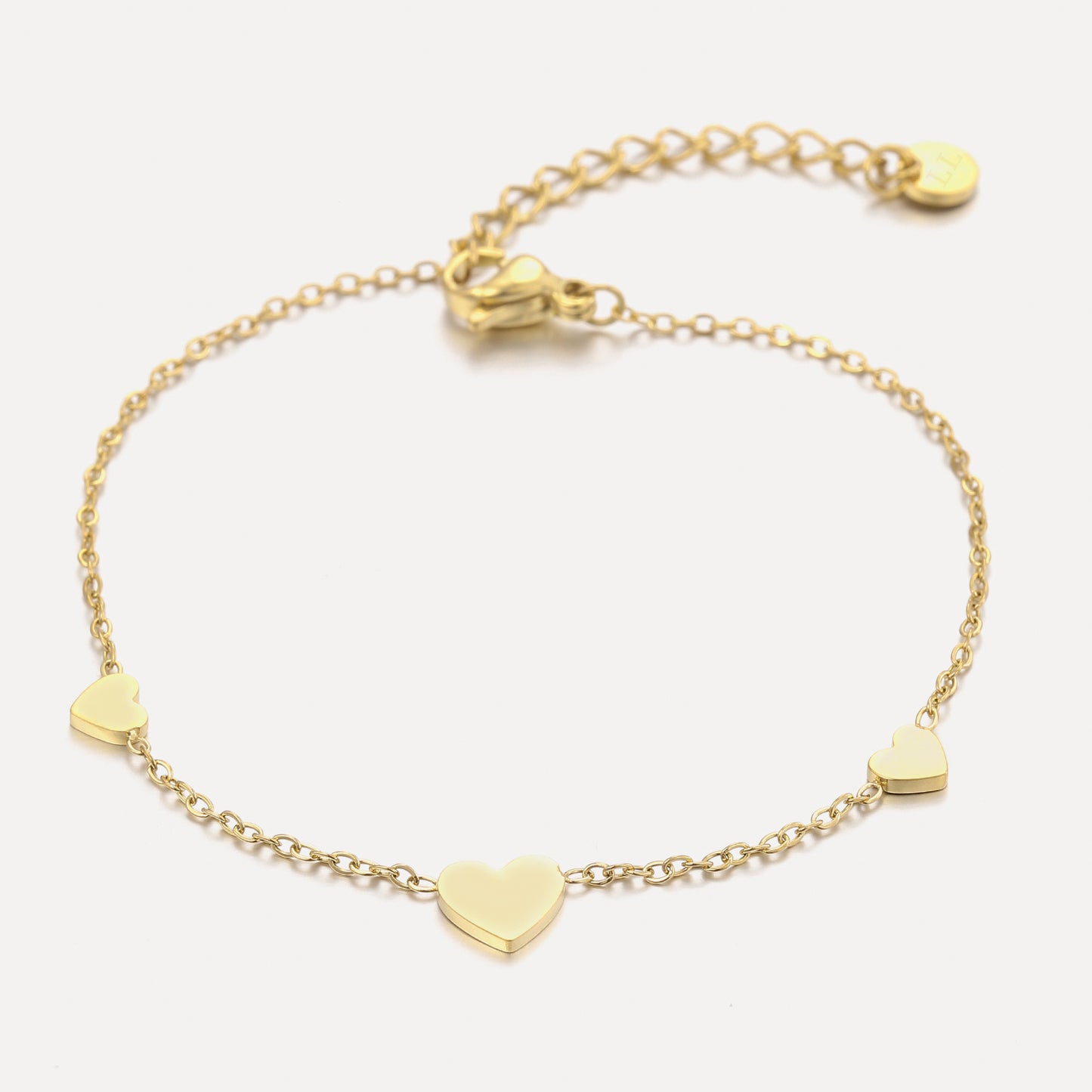 ''DRIE HARTJES'' GOUDEN ARMBAND