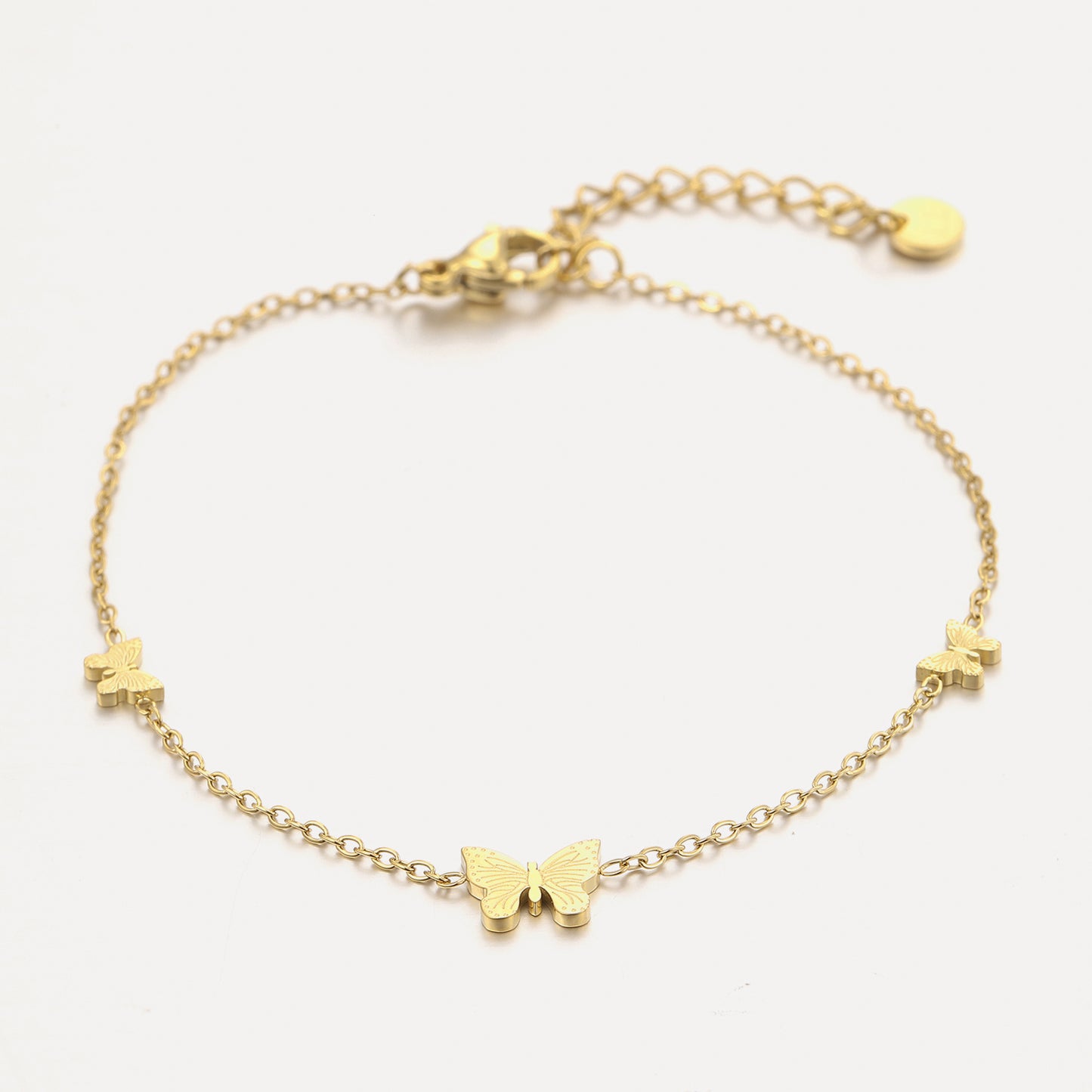 ''DRIE VLINDER'' GOUDEN ARMBAND