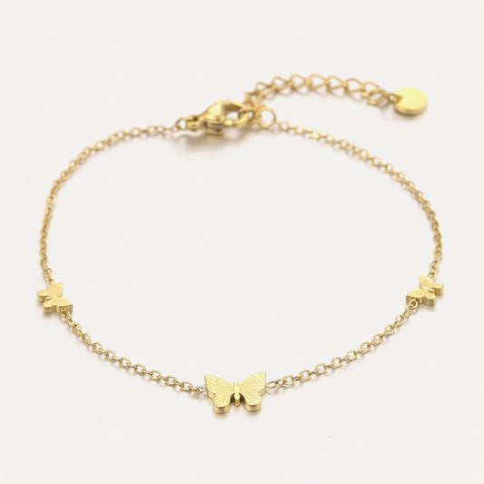 ''DRIE VLINDER'' GOUDEN ARMBAND