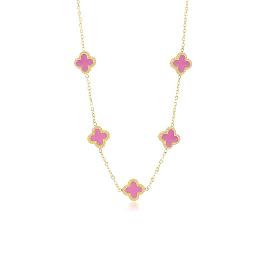 "KLAVER ROZE GOUD'' GOUDEN KETTING