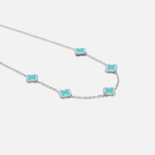 "KLAVER MINT ZILVER'' ZILVEREN KETTING