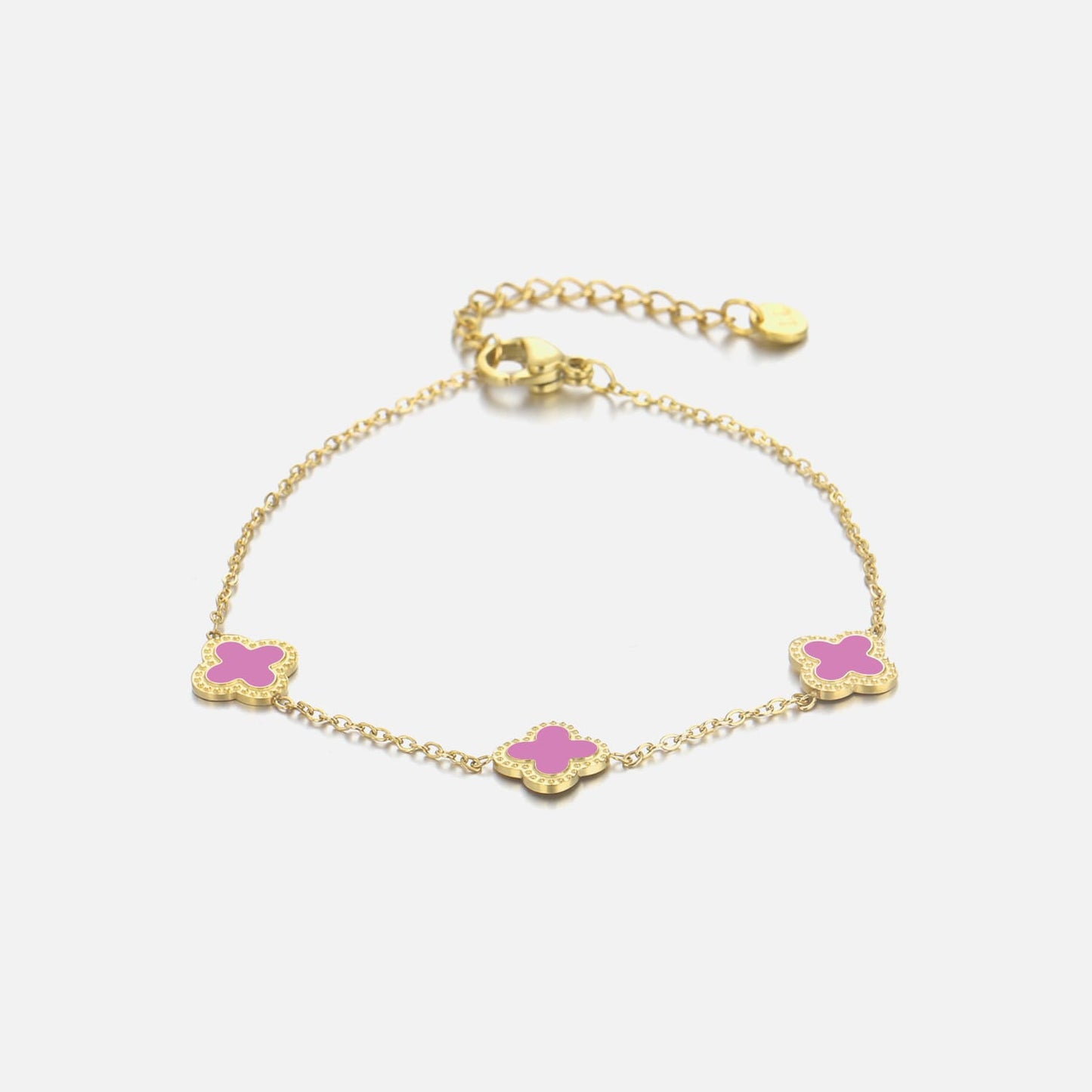 ''KLAVER ROZE" GOUDEN ARMBAND