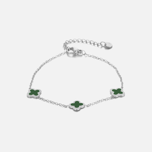 ''KLAVER GROEN" ZILVEREN ARMBAND