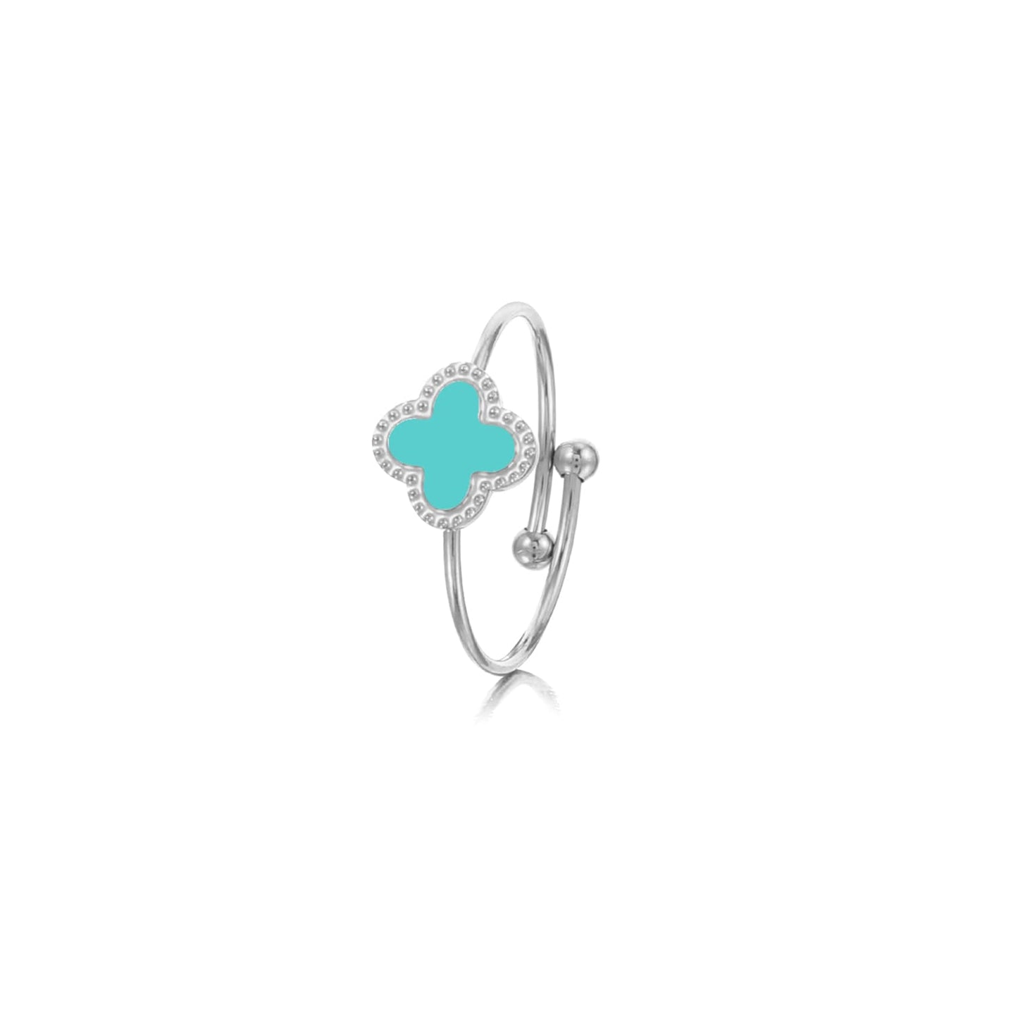 ''KLAVER MINT" ZILVEREN RING