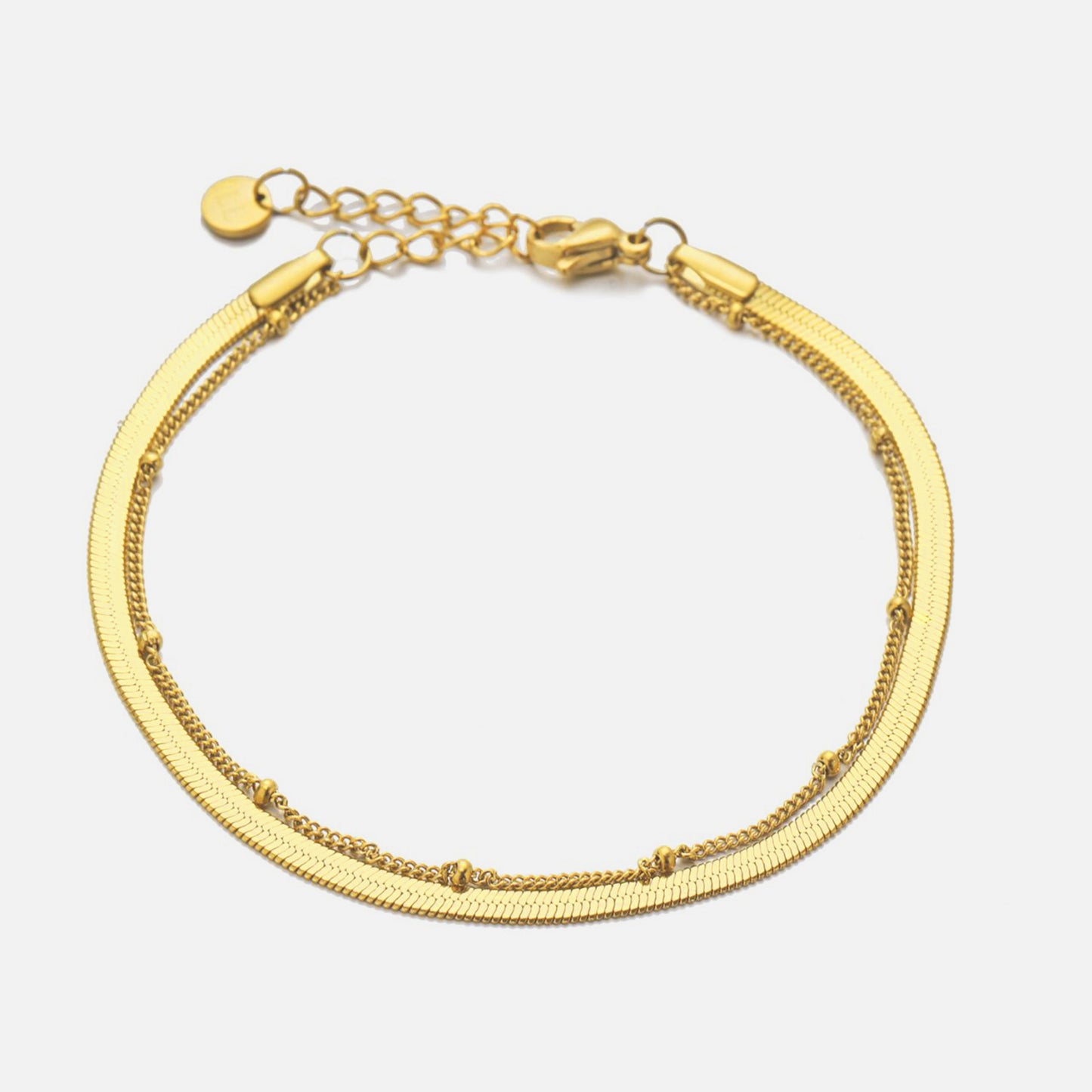 ''PLATTE & BOLLETJES'' GOUDEN ARMBAND