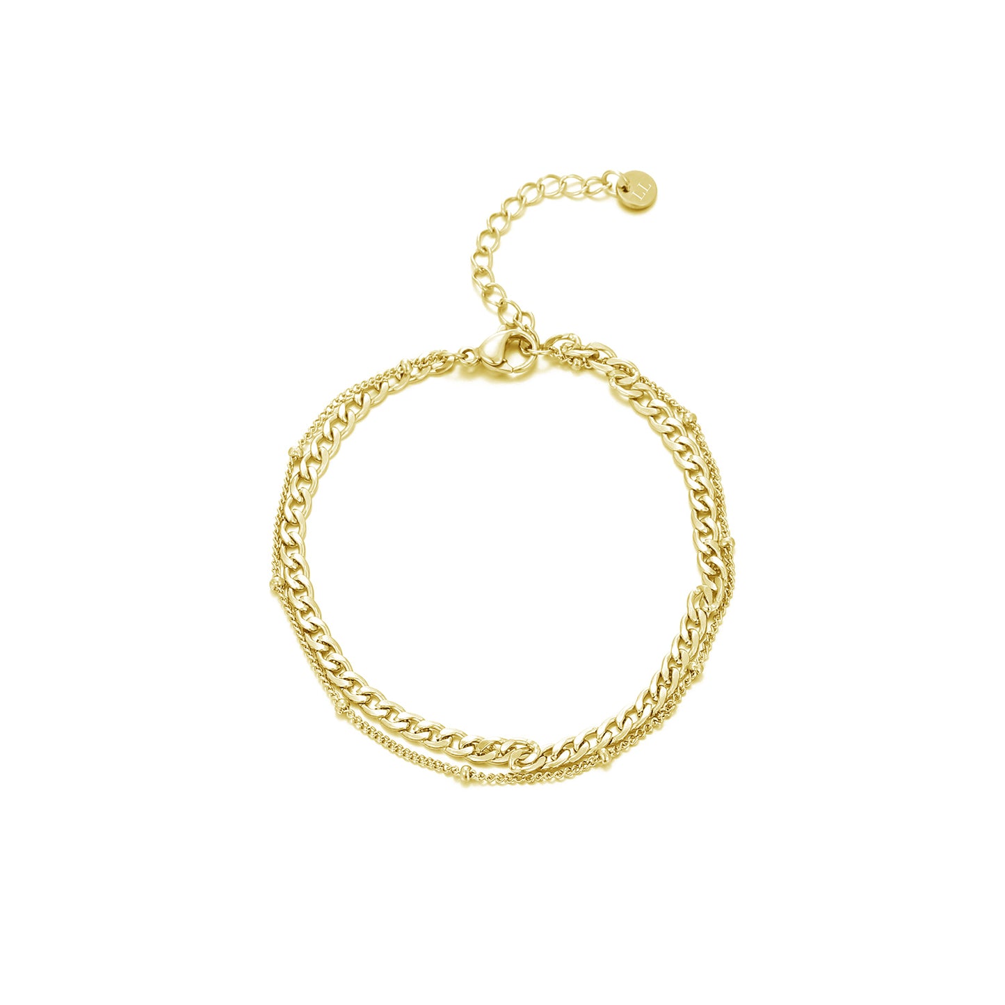 ''SCHAKEL & BOLLETJES'' GOUDEN ARMBAND