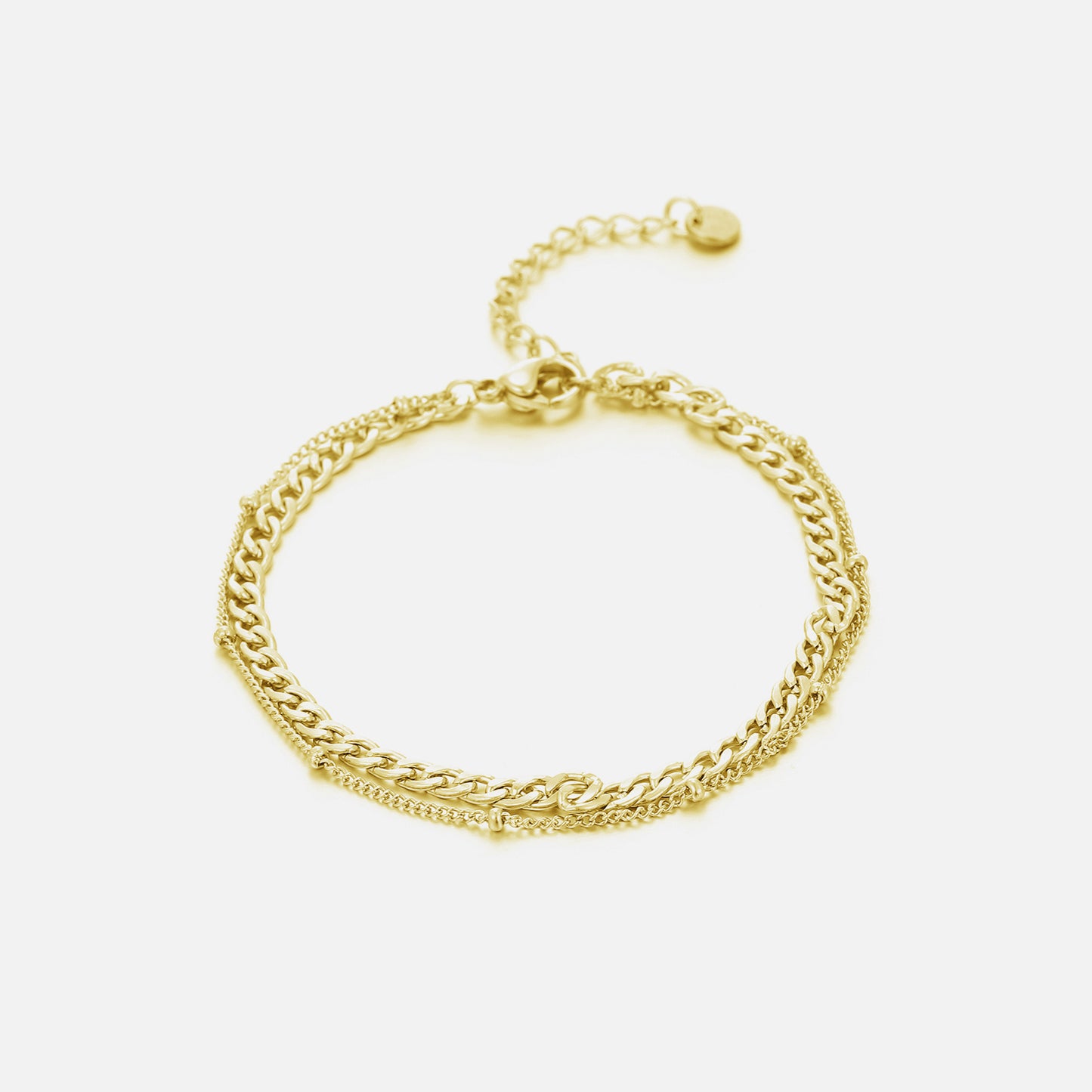''SCHAKEL & BOLLETJES'' GOUDEN ARMBAND